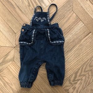 Old Navy Dark Blue Kids Overalls with Embroidery